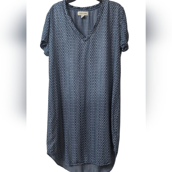 Anthropologie Cloth & Stone Chambray Dress Size S - Picture 2 of 6